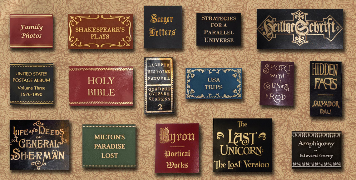 Several decorative leather labels