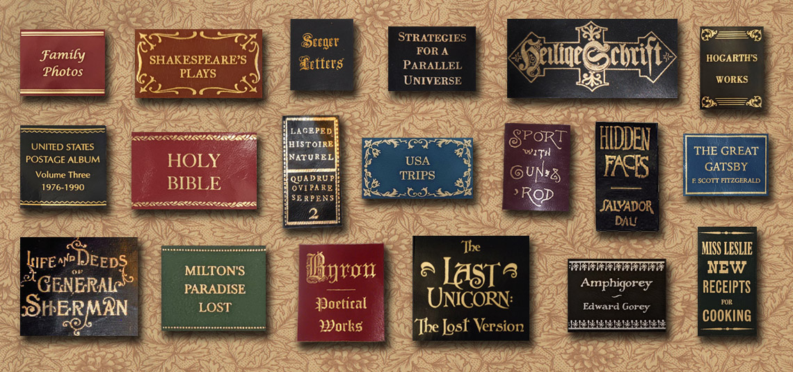 Several decorative leather labels
